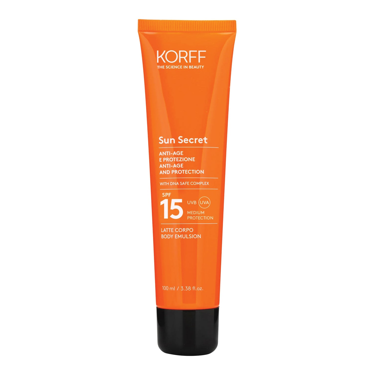 Korff Sun Secret Latte Corpo Anti-Age Spf 15 Protezione Solare Media 100ml