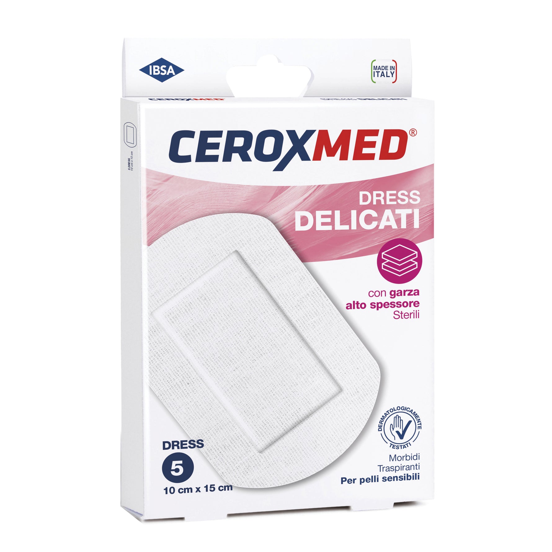 Ceroxmed | Dress Delicati Cerotti Sterili con Garza 10x15 cm | 5 Pezzi
