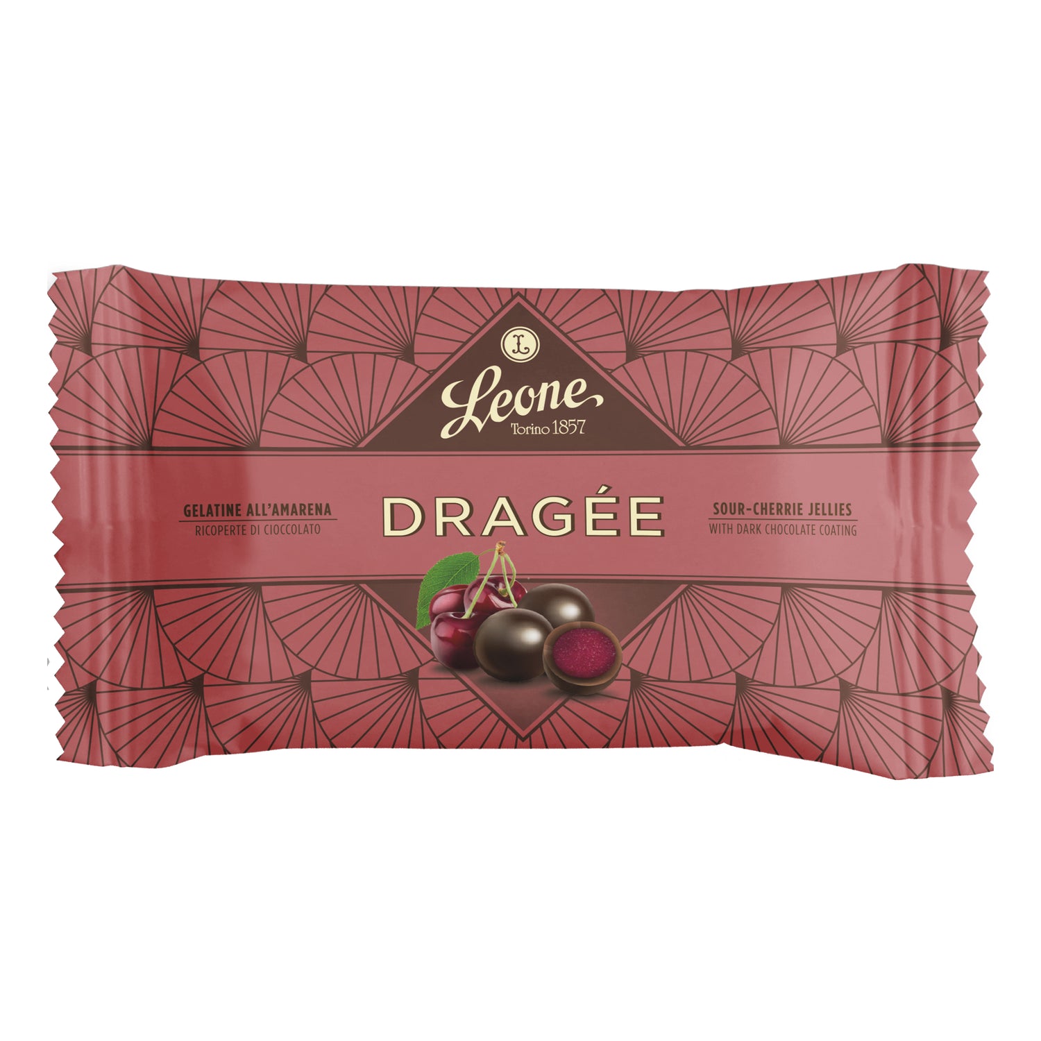 Leone Dragee Gelatine amarena ricoperte di cioccolato 35 g