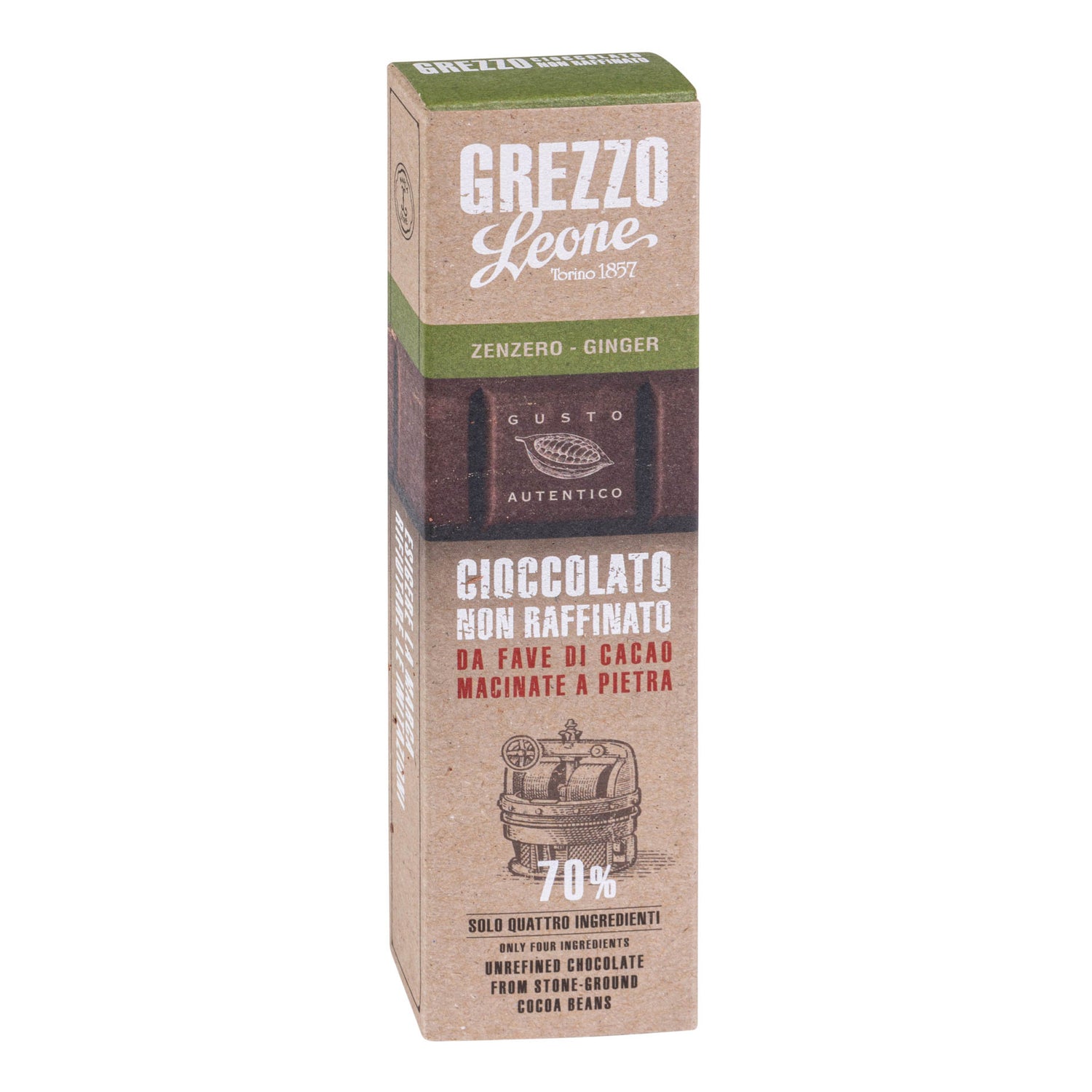 Leone Cioccolato Grezzo Alla Pietra Stecca Gusto Zenzero 55 g