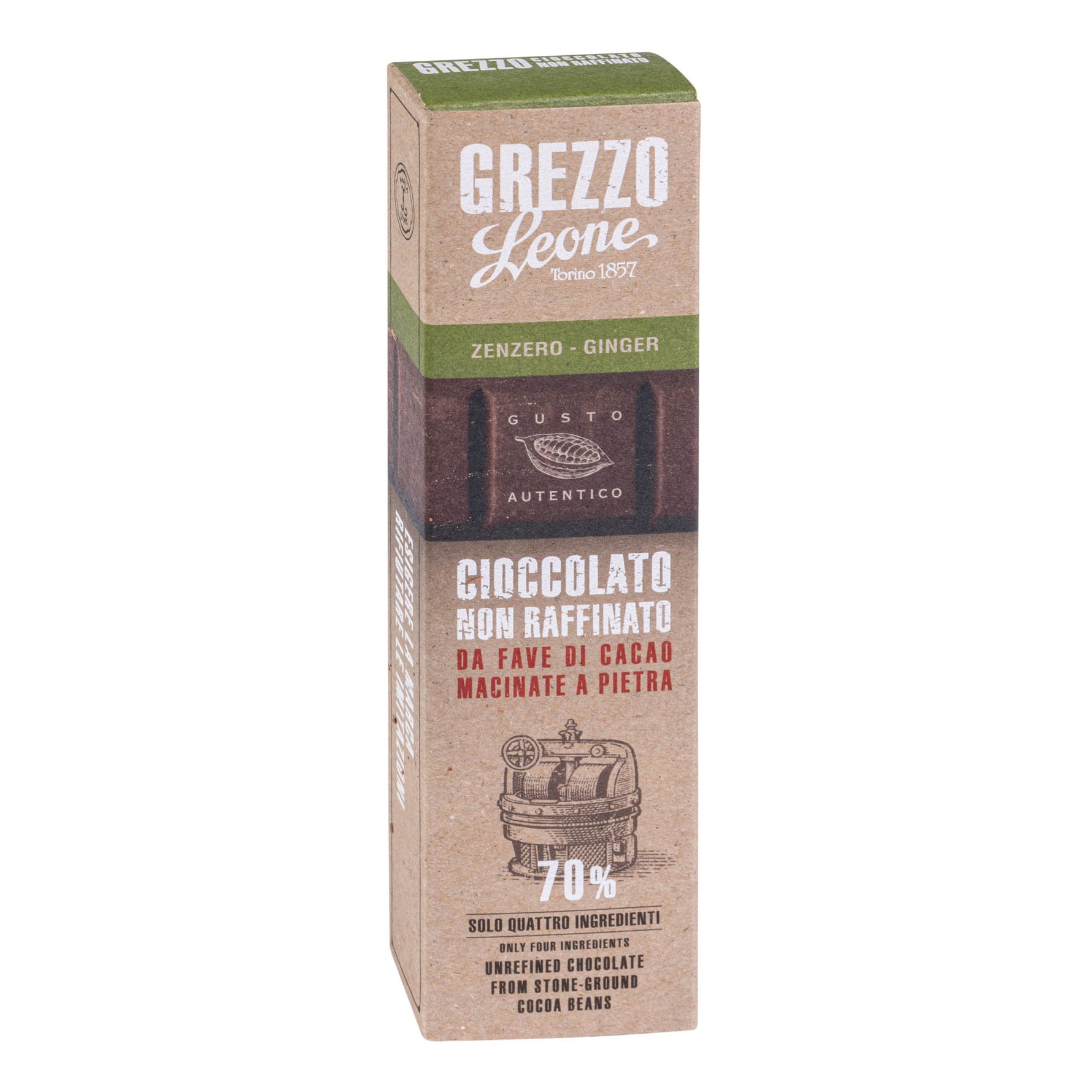 Leone Cioccolato Grezzo Alla Pietra Stecca Gusto Zenzero 55 g

