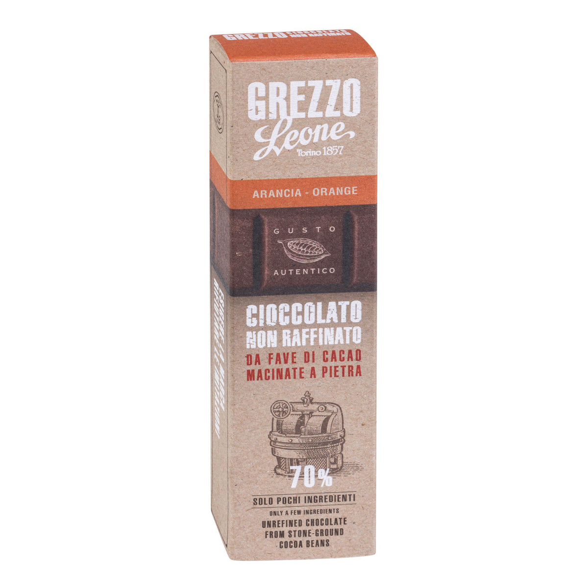 Leone Cioccolato Grezzo Stecca Gusto Arancia 55 g  