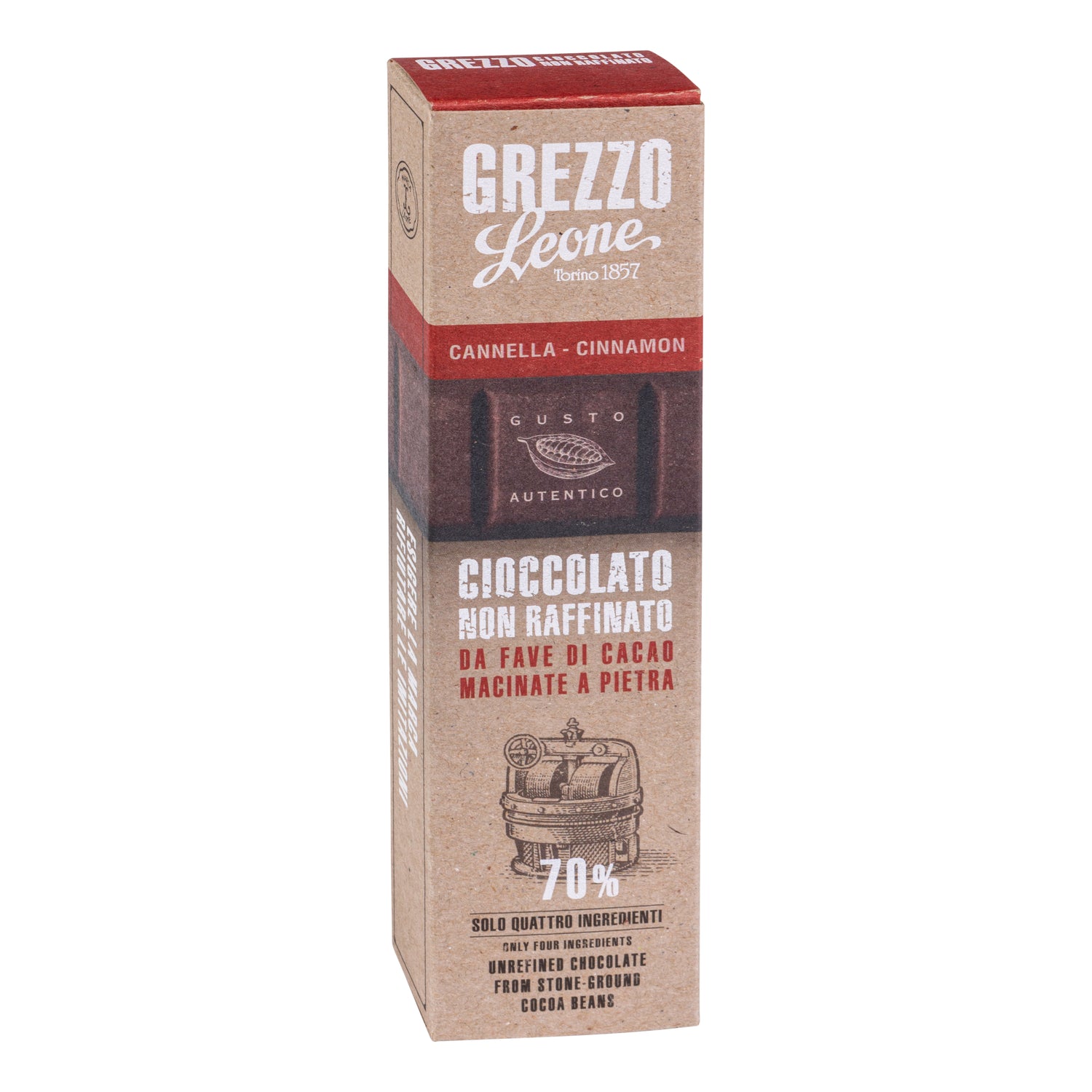 Leone Cioccolato Grezzo Alla Pietra Stecca Gusto Cannella 55 g