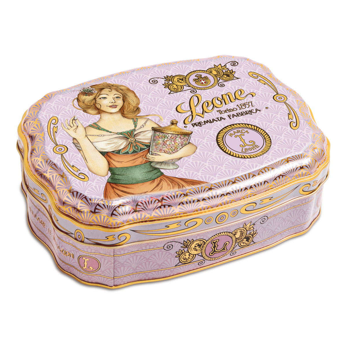 Leone Gelatine Di Frutta Cubifrutta In Latta Cofanetto Liberty Lilla Damina 200g  