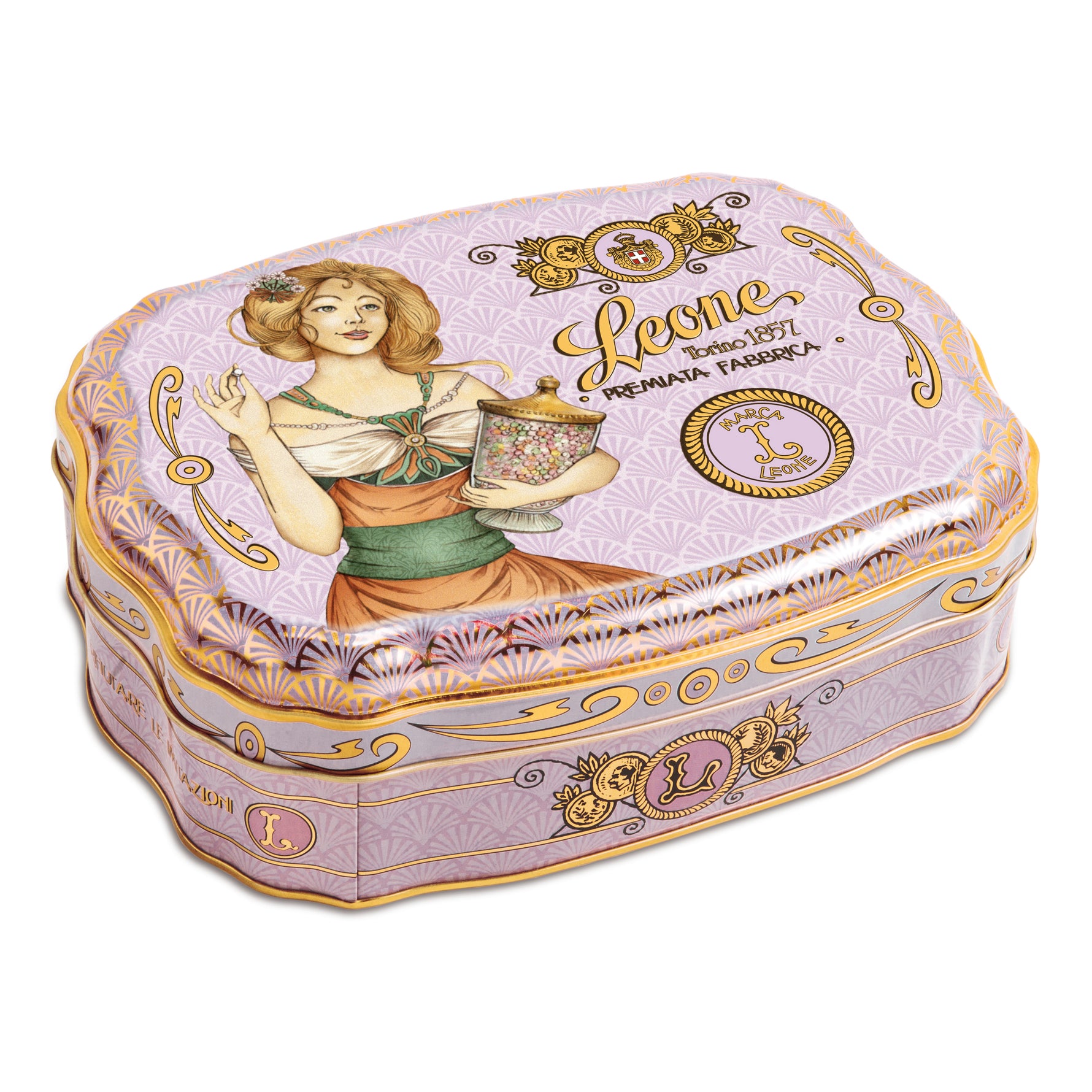 Leone Gelatine Di Frutta Cubifrutta In Latta Cofanetto Liberty Lilla Damina 200g
