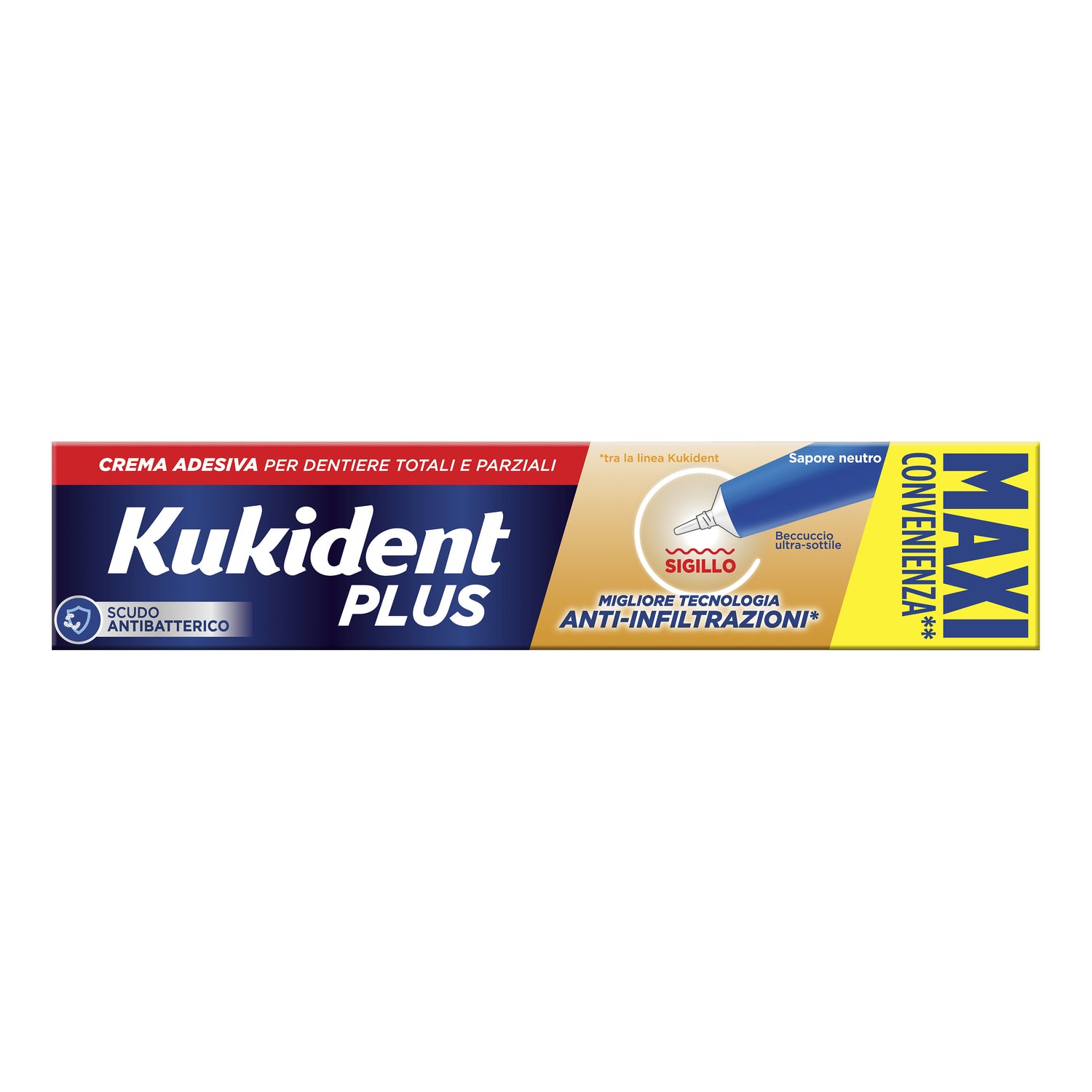 Kukident Plus Barriera Anti-Cibo Sapore Neutro - Formato Maxi Convenienza 57g