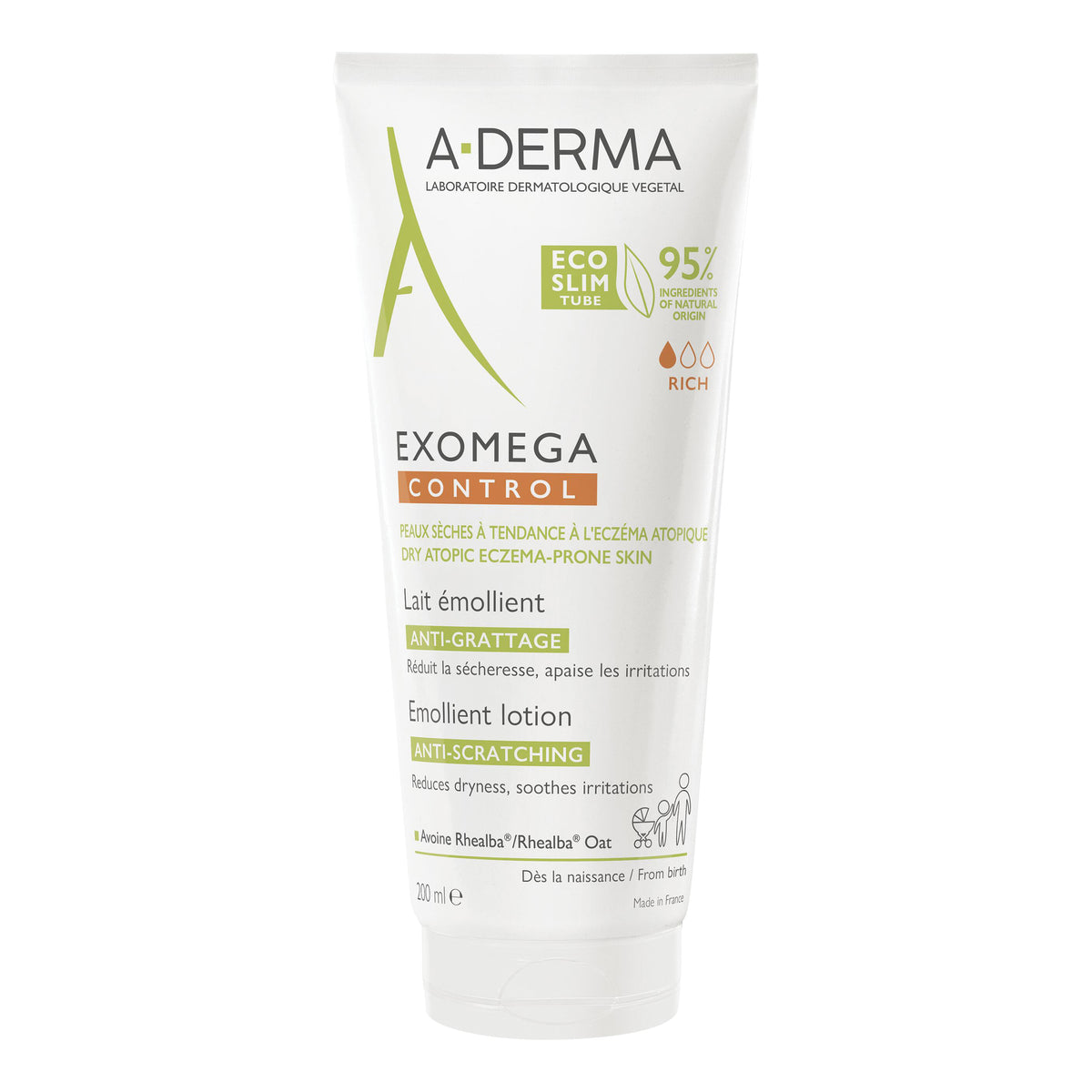 A-Derma Exomega Control | Latte Emolliente Anti Grattage Cosmetico Sterile | 200 ml  