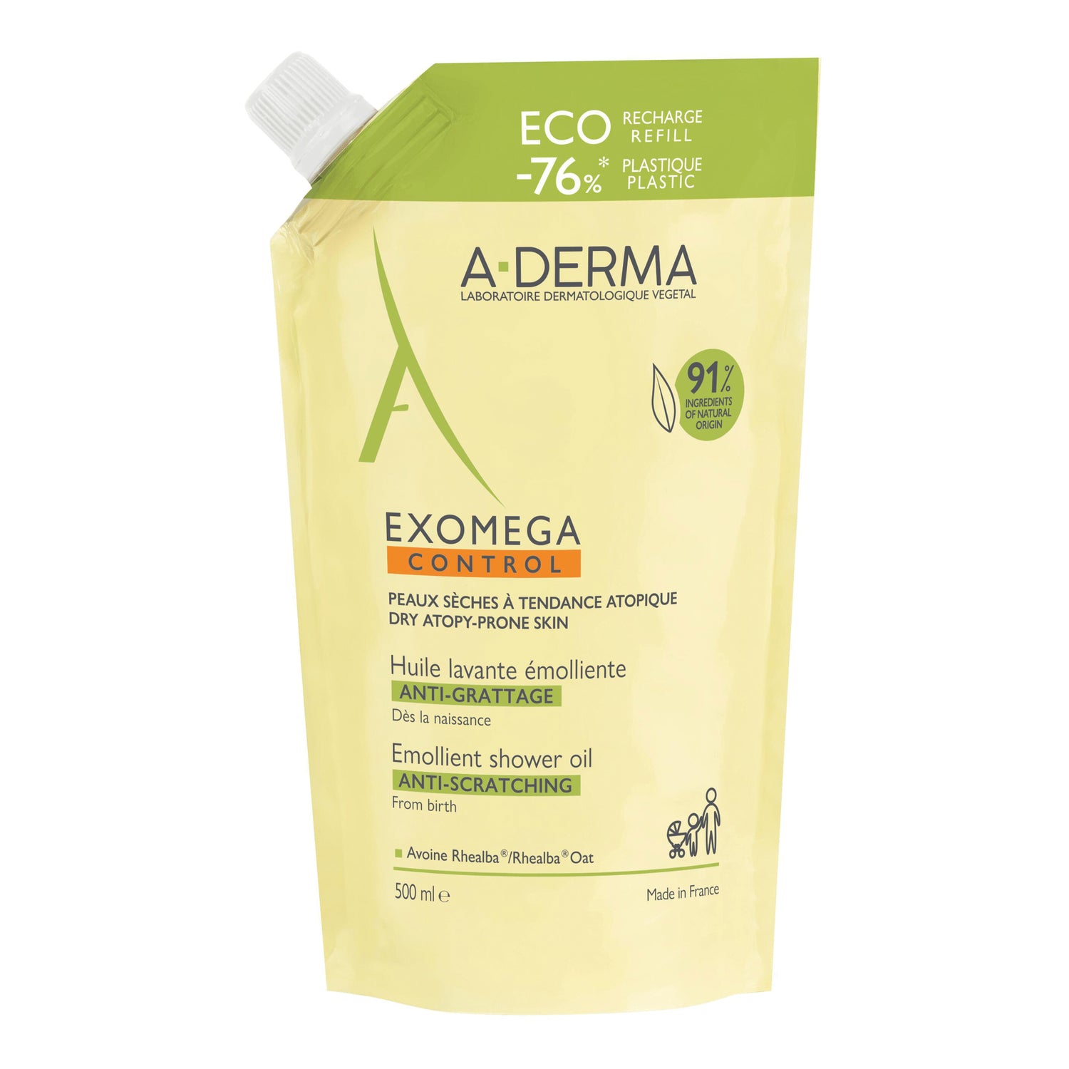 Aderma Exomega Control Olio Lavante Emolliente Eco-Ricarica 500ml