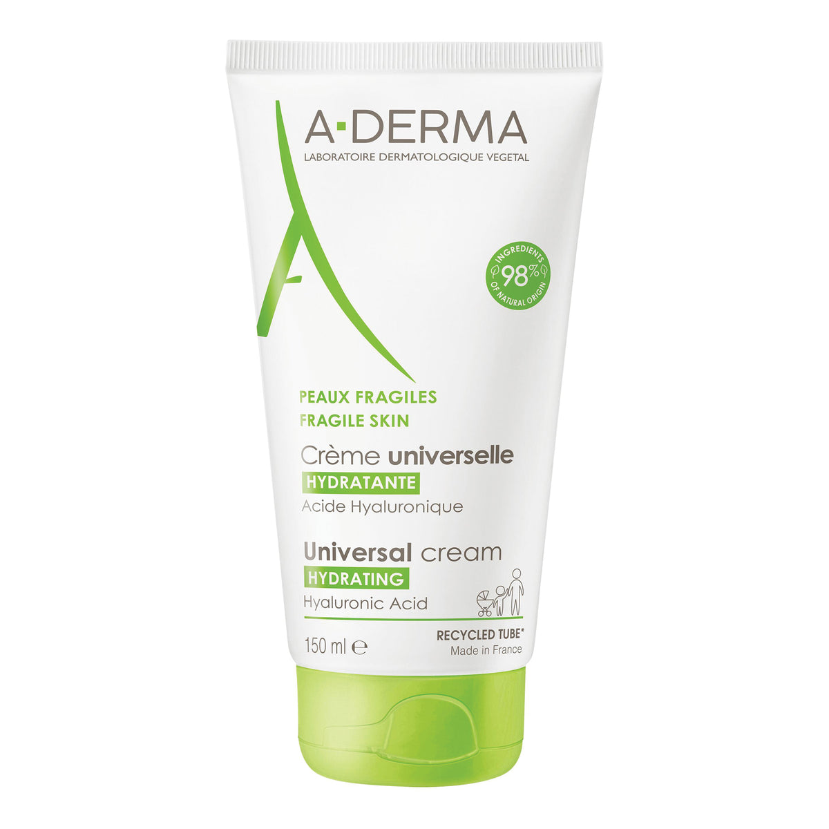 A-Derma Les Indispensables | Crema Universale Viso Corpo Acido Ialuronico Burro Karité | 150 ml  