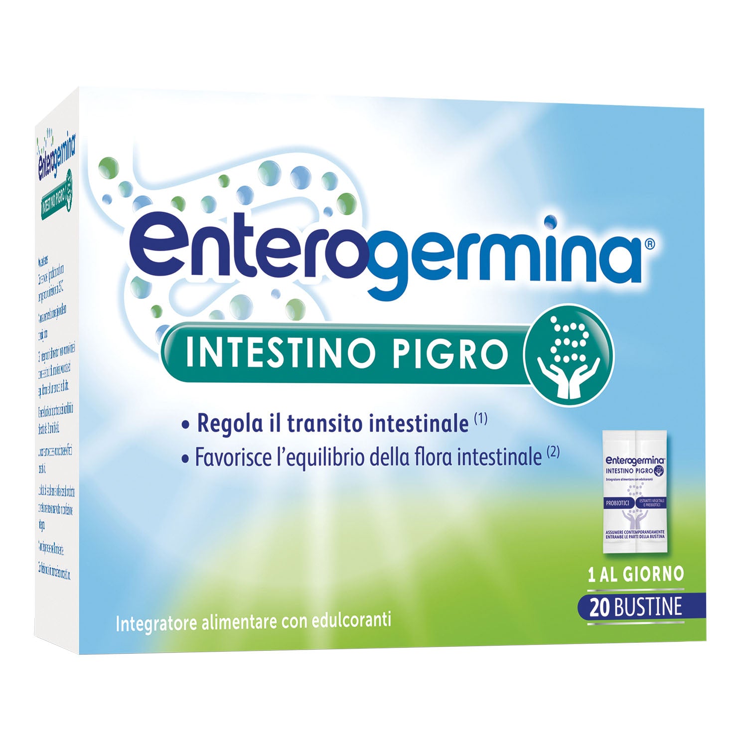 Enterogermina Intestino Pigro | Integratore Probiotici ed Estratti Vegetali | 20 Bustine