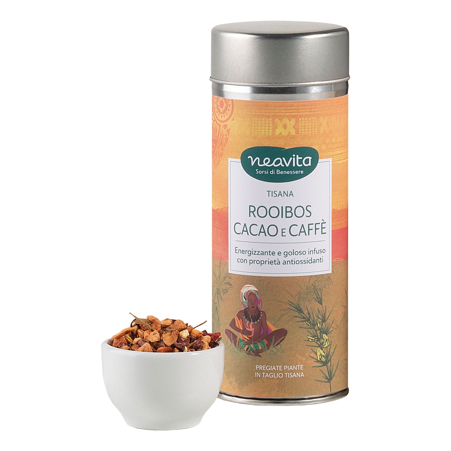 Neavita Silver Tin Rooibos Cacao E Caffè Taglio Tisana 70g