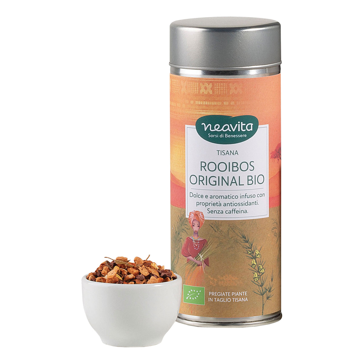 Neavita Silver Tin Rooibos Original Bio Taglio Tisana 70g  