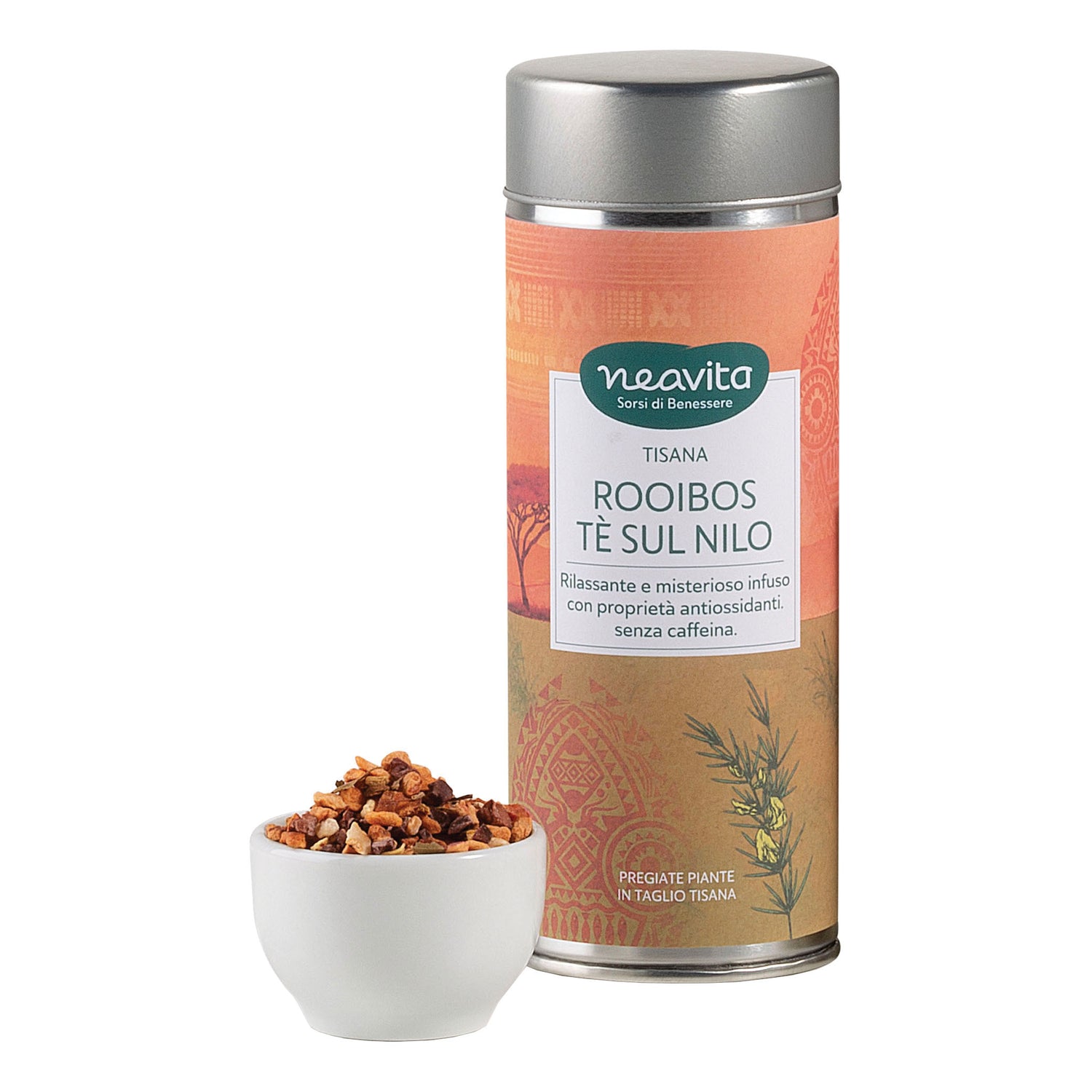 Neavita Silver Tin Rooibos Tè Sul Nilo Taglio Tisana 70g