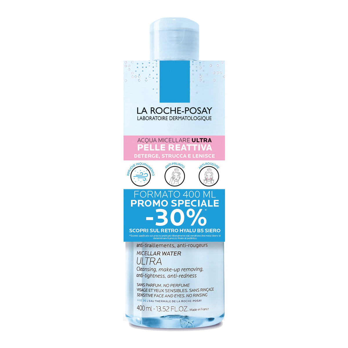 La Roche Posay Physiologique - Acqua Micellare Ultra Per Pelli Reattive 400ml + Cravattino  