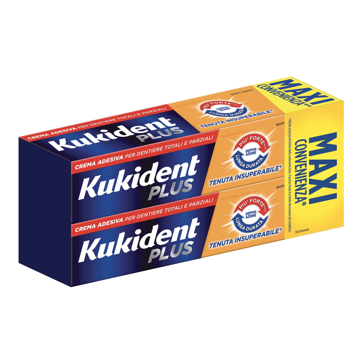 Kukident Plus Doppia Azione Formato Maxi Convenienza Pacco Doppio 2x65g