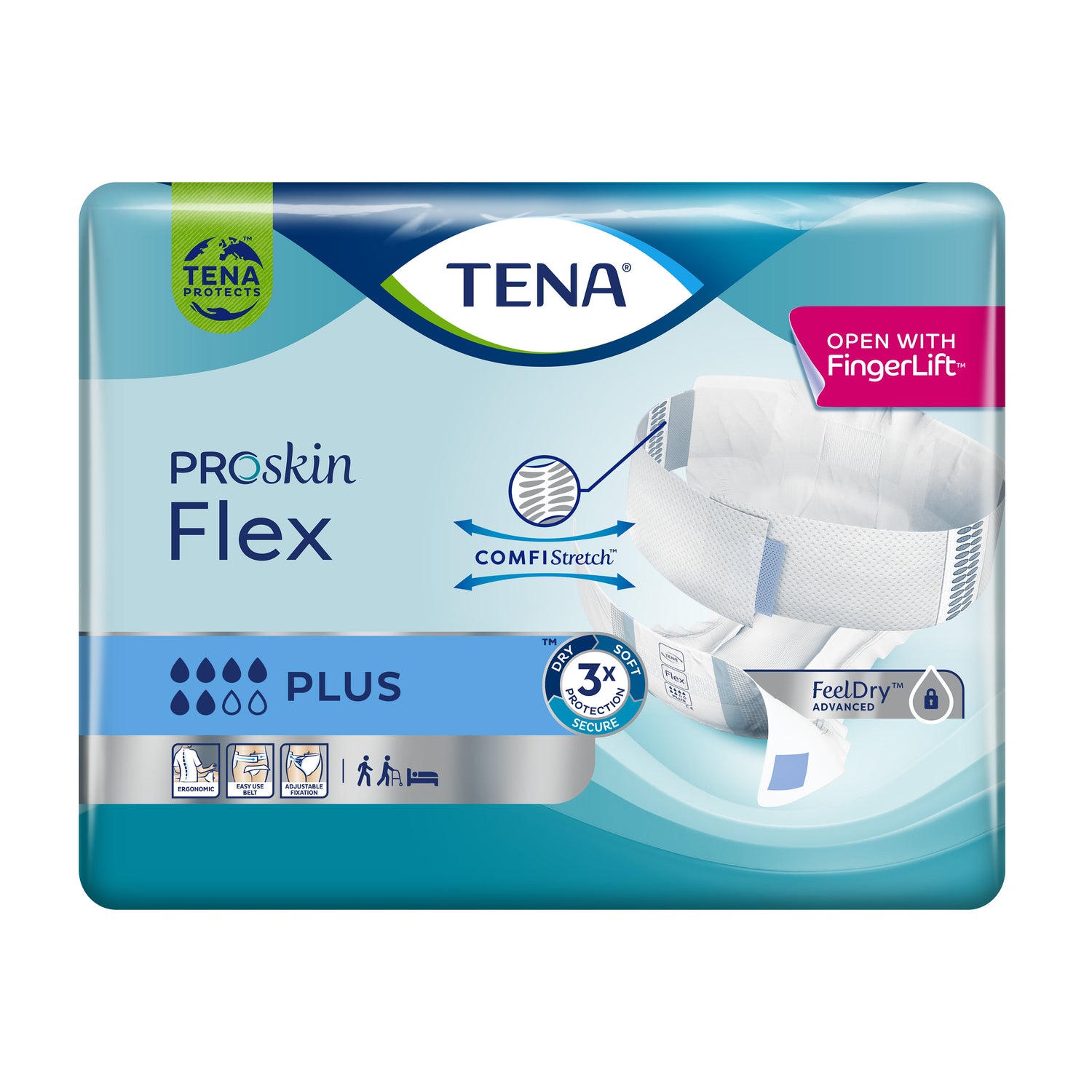 Tena Proskin Flex Plus Small S - Pannolone Per Incontinenza A Cintura 30 Pezzi