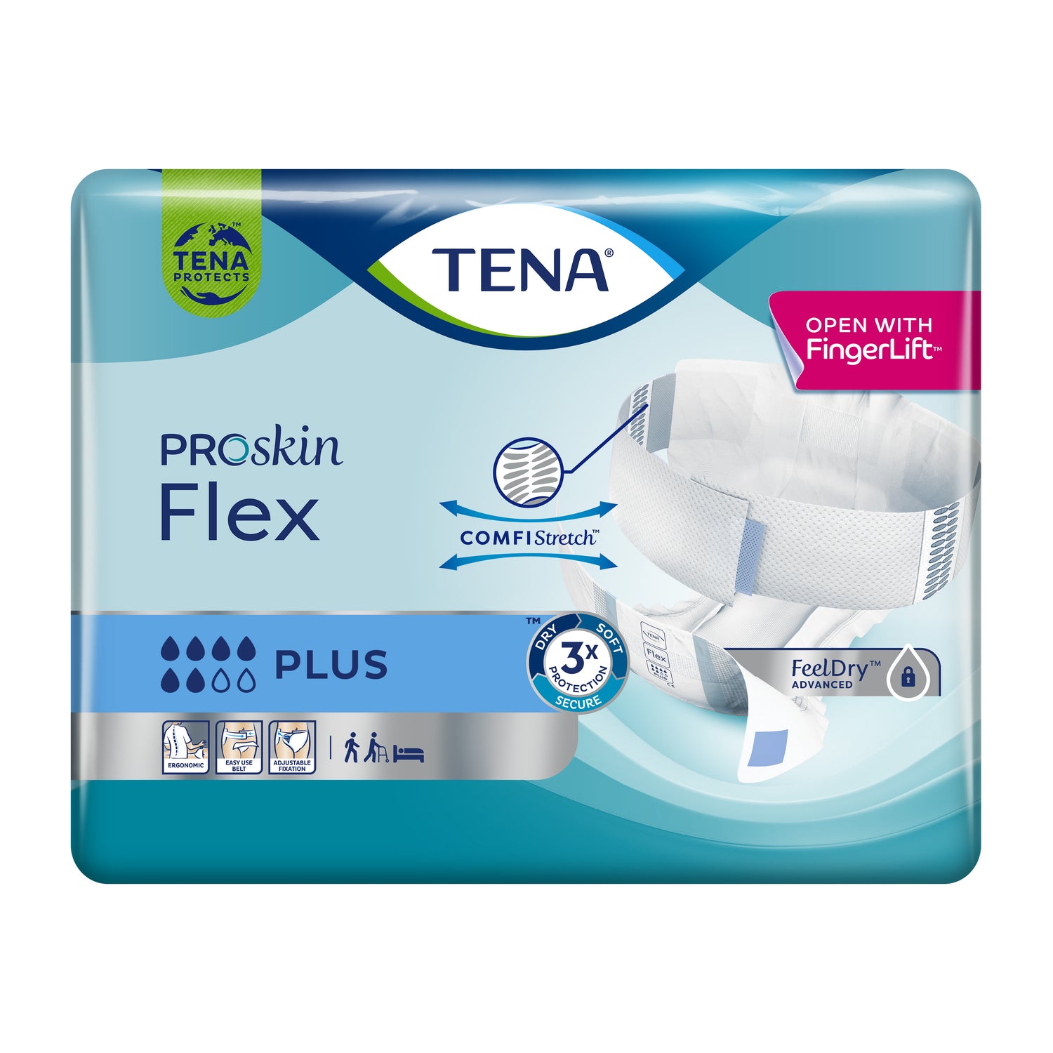 Tena Proskin Flex Plus XL - Pannolone Per Incontinenza A Cintura 30 Pezzi