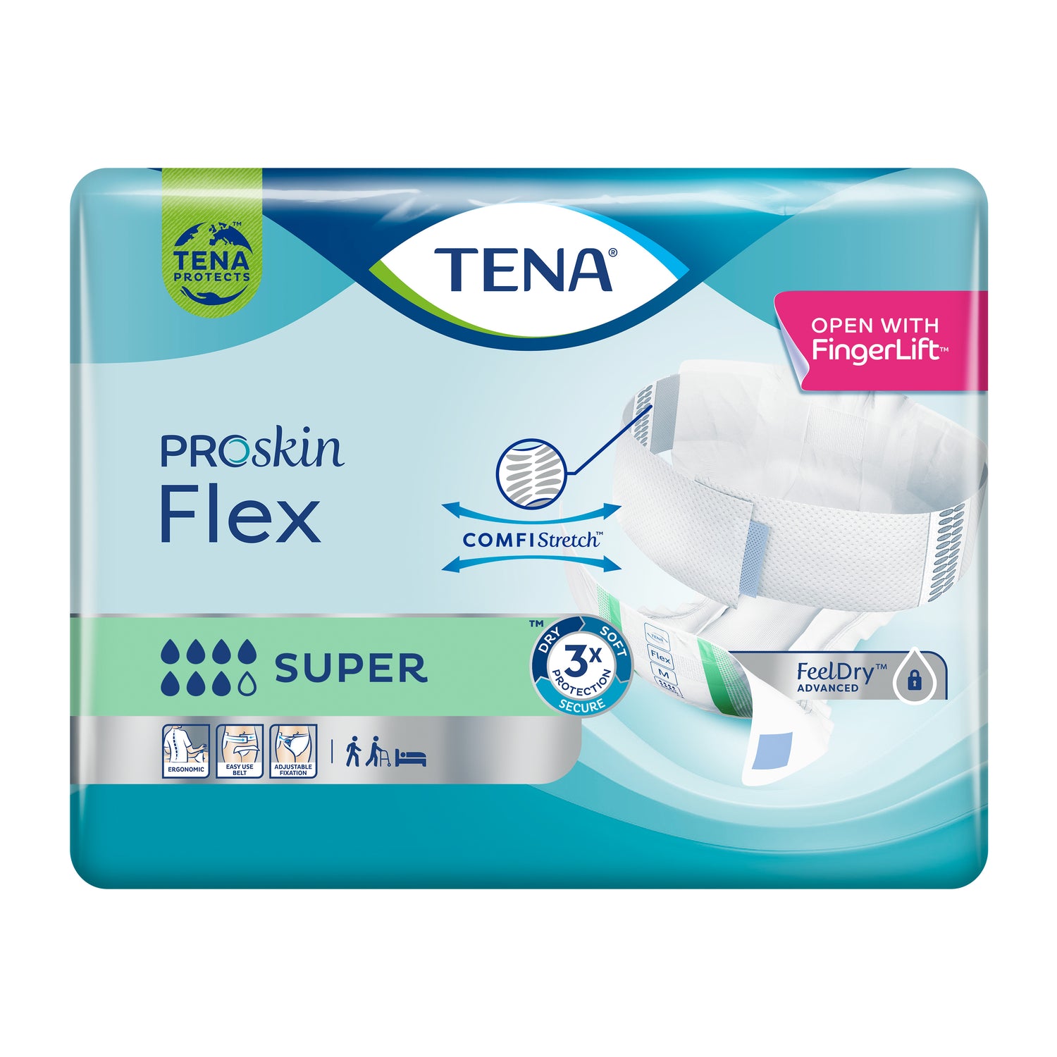 Tena Proskin Flex Super Large L - Pannolone Incontinenza A Cintura 30 Pezzi