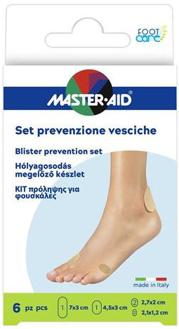 Master Aid Foot Care Set Prevenzione Vesciche - Schiuma Di Lattice E Adesivo A Base Di Gomma Naturale E Ossido Di Zinco