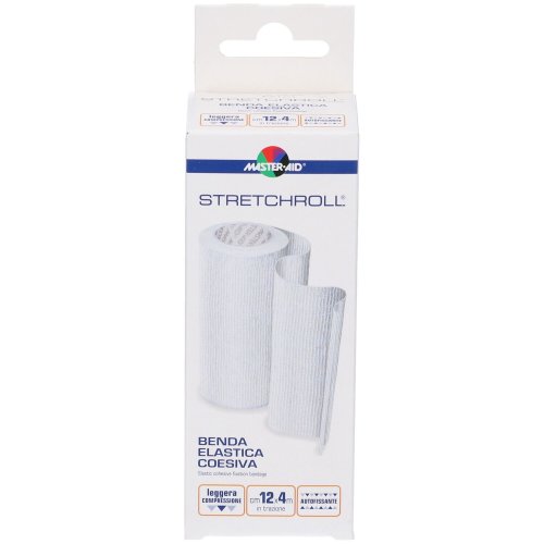 Master Aid Stretchroll Benda Elastica Coesiva | 12cm x 4m | 1 Pezzo
