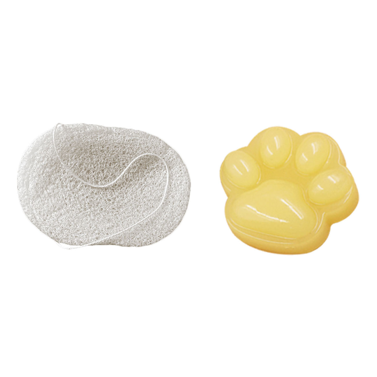 Bio Essenze Konjac Spugna Bianca + Sapone In Gel Giallo Al Limone