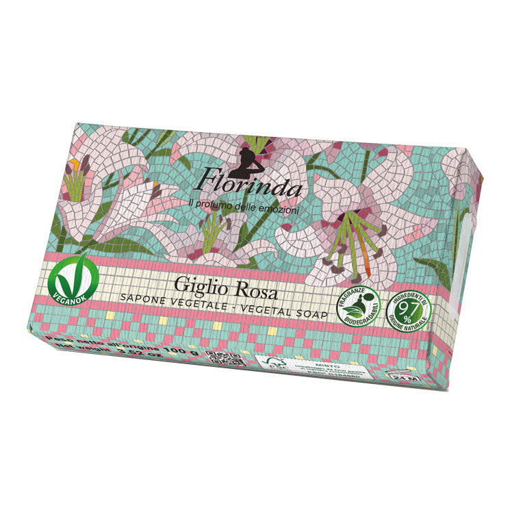 Florinda - Sapone Vegetale Mosaici Italiani Florinda Giglio Rosa 100g
