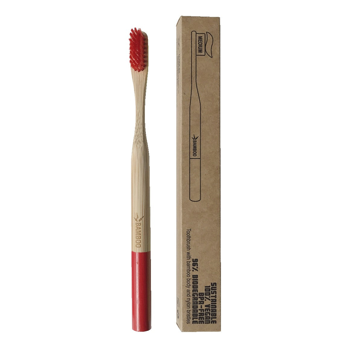 SPAZZOLINO BAMBOO SET M ROSSO