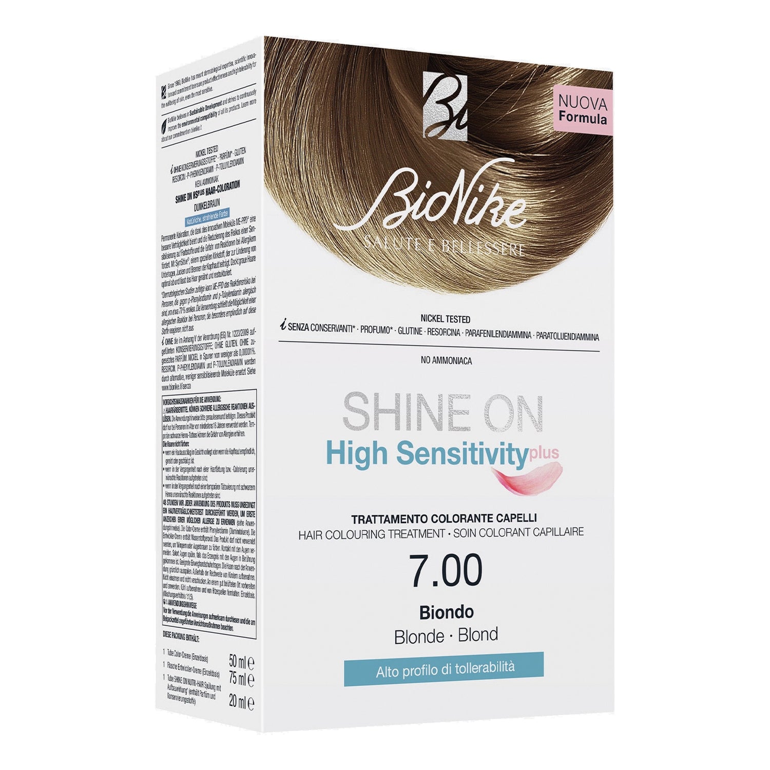 Bionike Shine On High Sensitivity Plus - Tintura Capelli Colore N.7.00 Biondo
