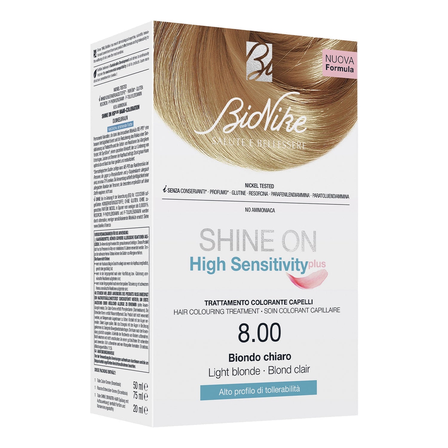 Bionike Shine On High Sensitivity Plus - Tintura Capelli Colore N.8.00 Biondo Chiaro