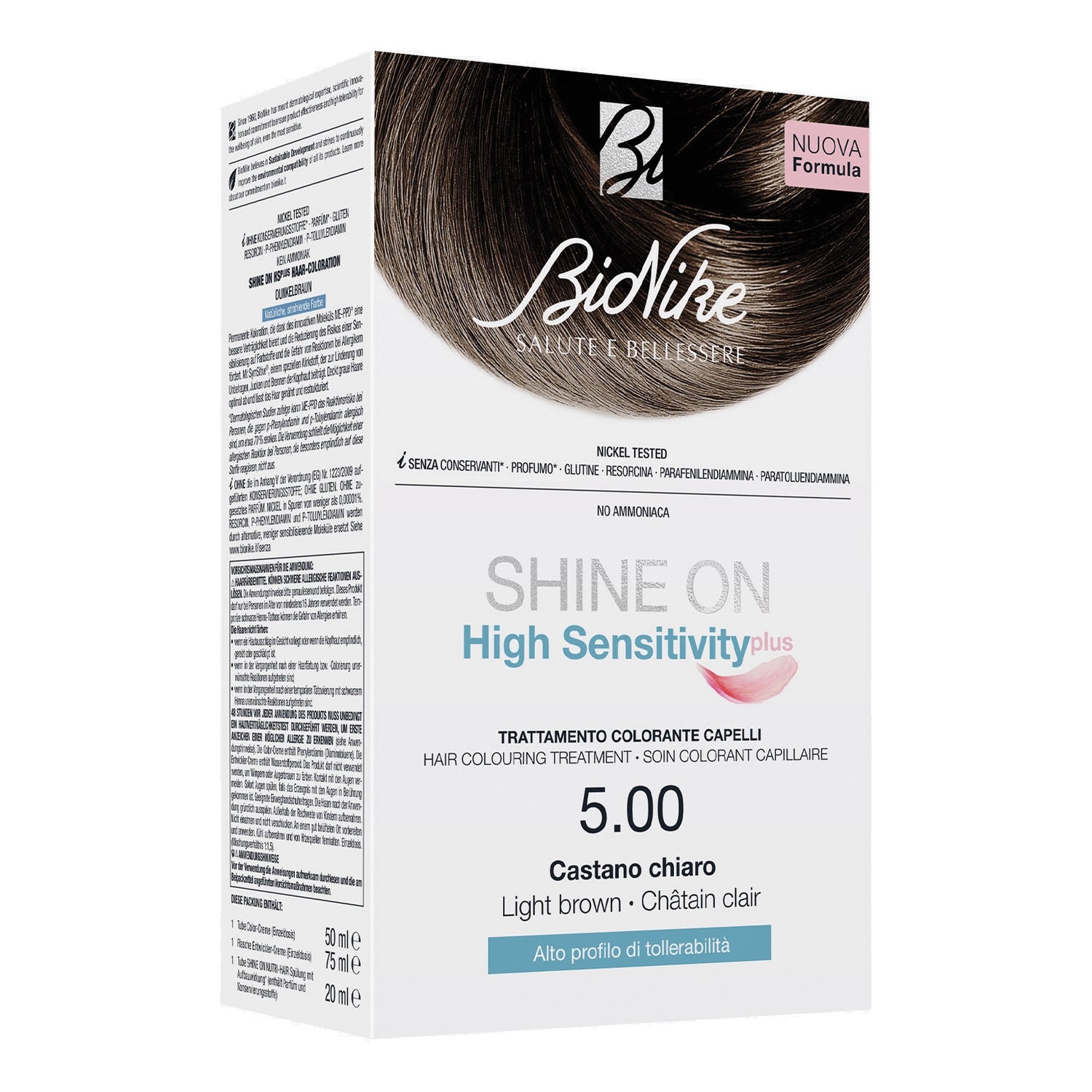 Bionike Shine On High Sensitivity Plus - Tintura Capelli Colore N.5.00 Castano Chiaro