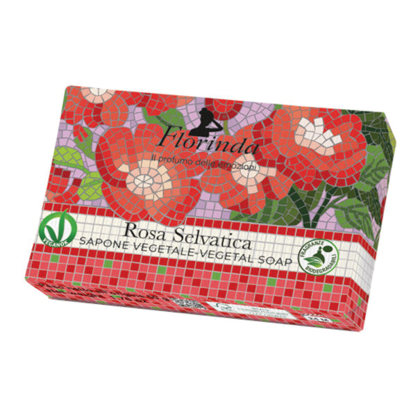 Florinda - Sapone Vegetale Mosaici Italiani Rosa Selvatica 50g  