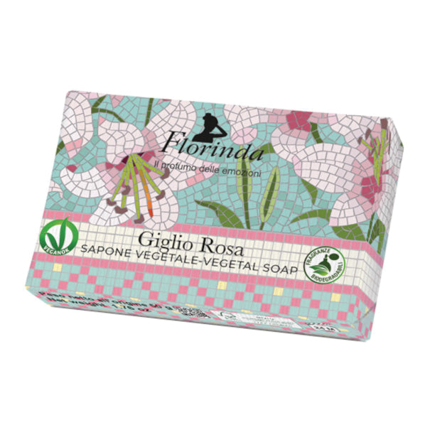 Florinda - Sapone Vegetale Mosaici Italiani Florinda Giglio Rosa 50g