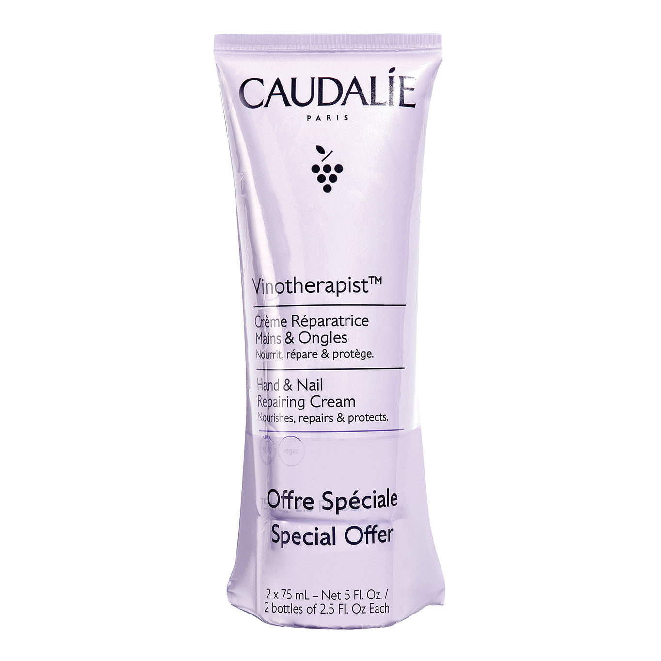 Caudalie - Vinotherapist Crema Riparatrice Mani e Unghie Pacco Doppio 2x75ml