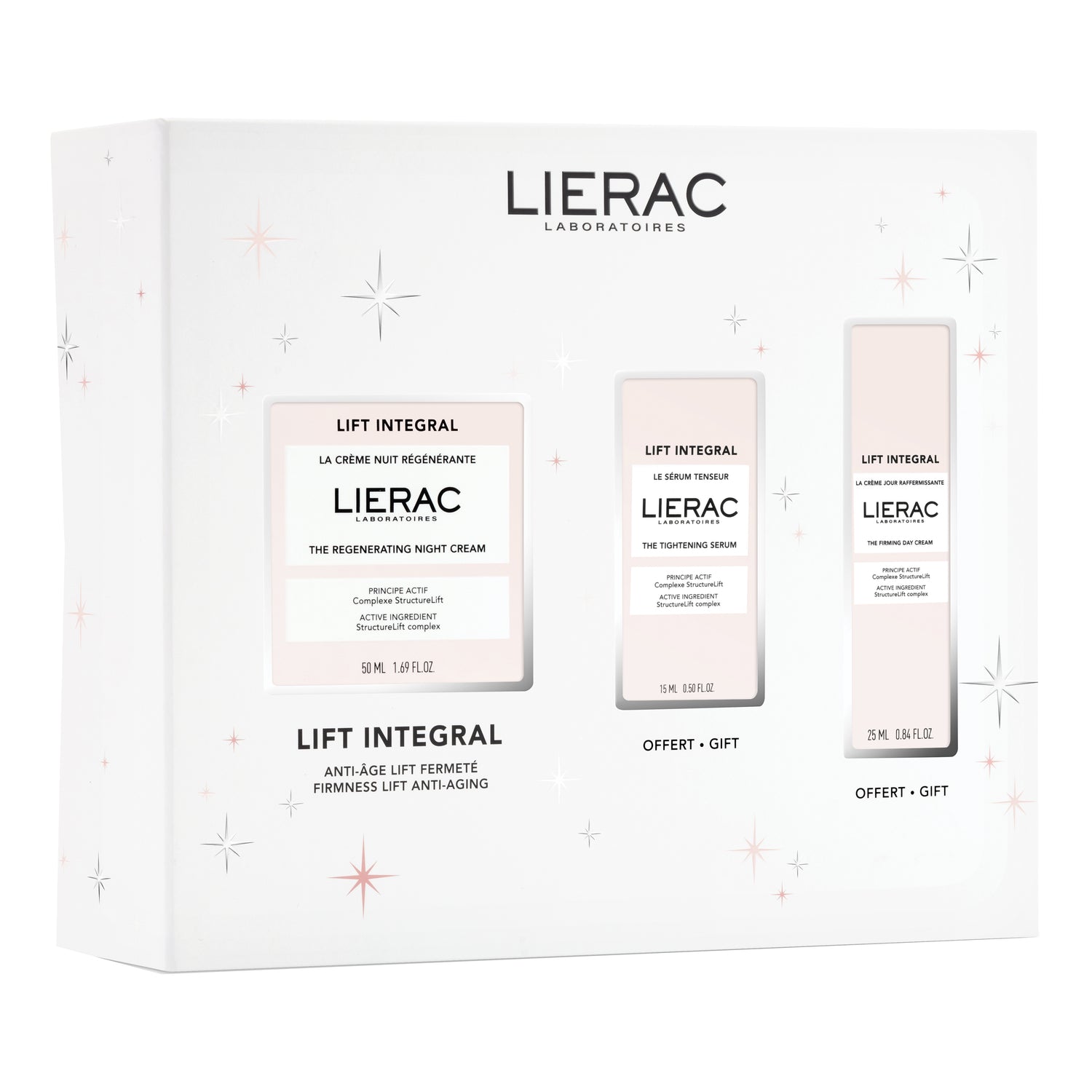 Lierac Cofanetto Regalo Lift Integral Crema Notte Rigenerante 50ml + Siero 15ml & Crema Giorno 25ml In Omaggio