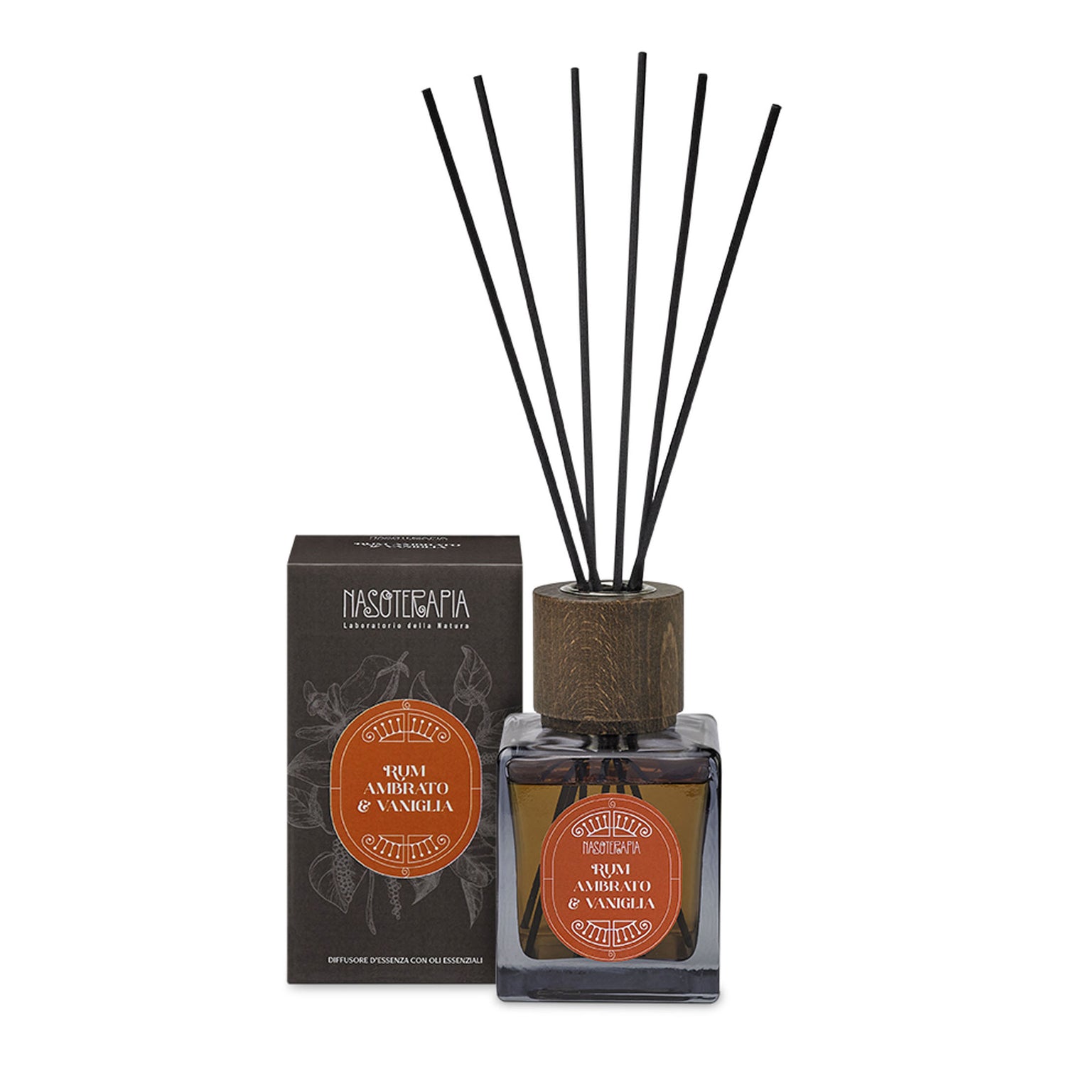 Nasoterapia Diffusore Bastoncini Rum Ambrato e Vaniglia 200ml