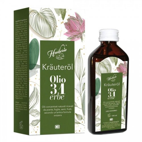 Huilerie Krauterol Olio 31 | Olio Essenziale 31 Erbe Massaggi Dolori Muscolari | 100ml