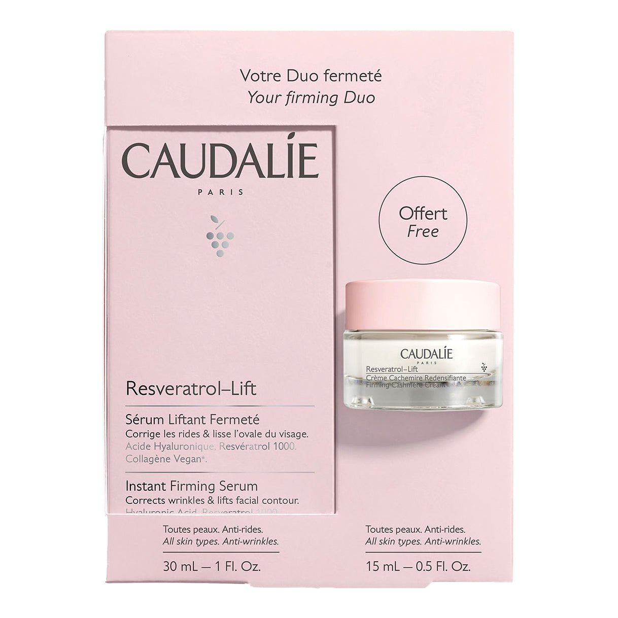 Caudalie - Cofanetto Resveratrol Lift Siero 30 ml + Crema Cashmere 15 ml