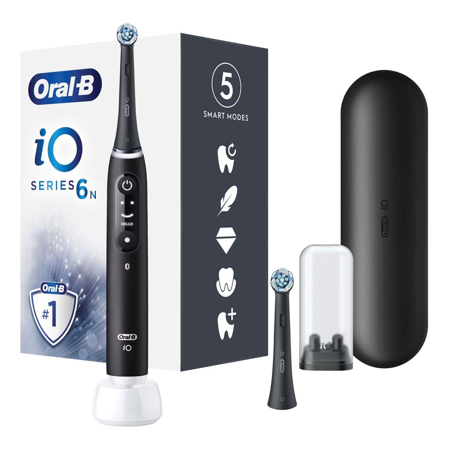 Oral-B iO Serie 6 Spazzolino Elettrico Black +2 Testine