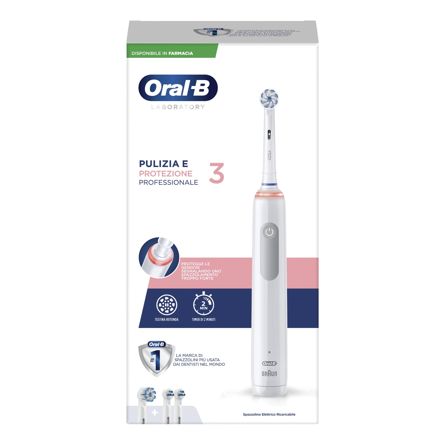 Oral-B Spazzolino Elettrico Pro 3 Laboratory + 2 Testine