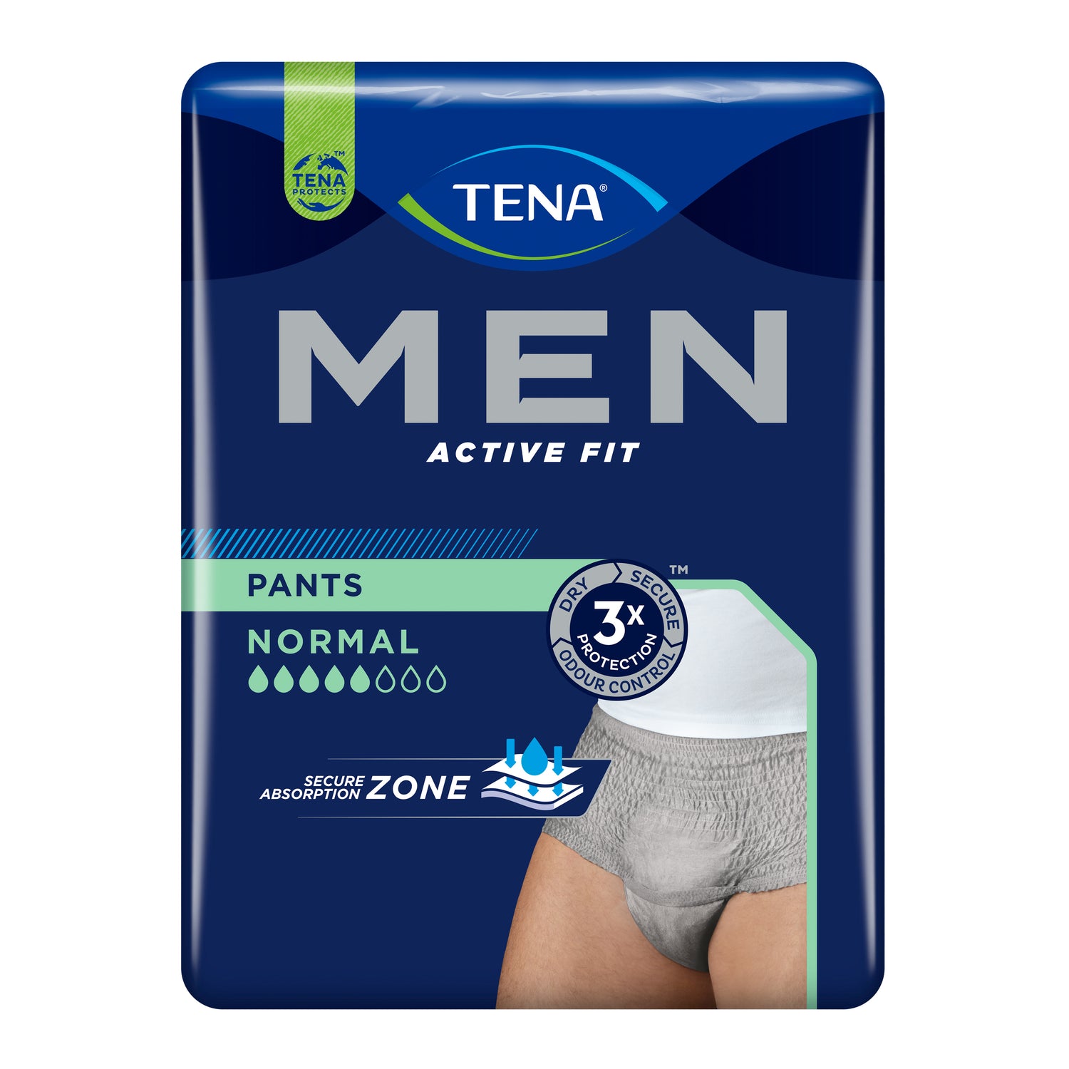 Tena Men Active Fit Pants Normal Grey S/M - Mutandine Assorbenti Da Uomo 8 Pezzi