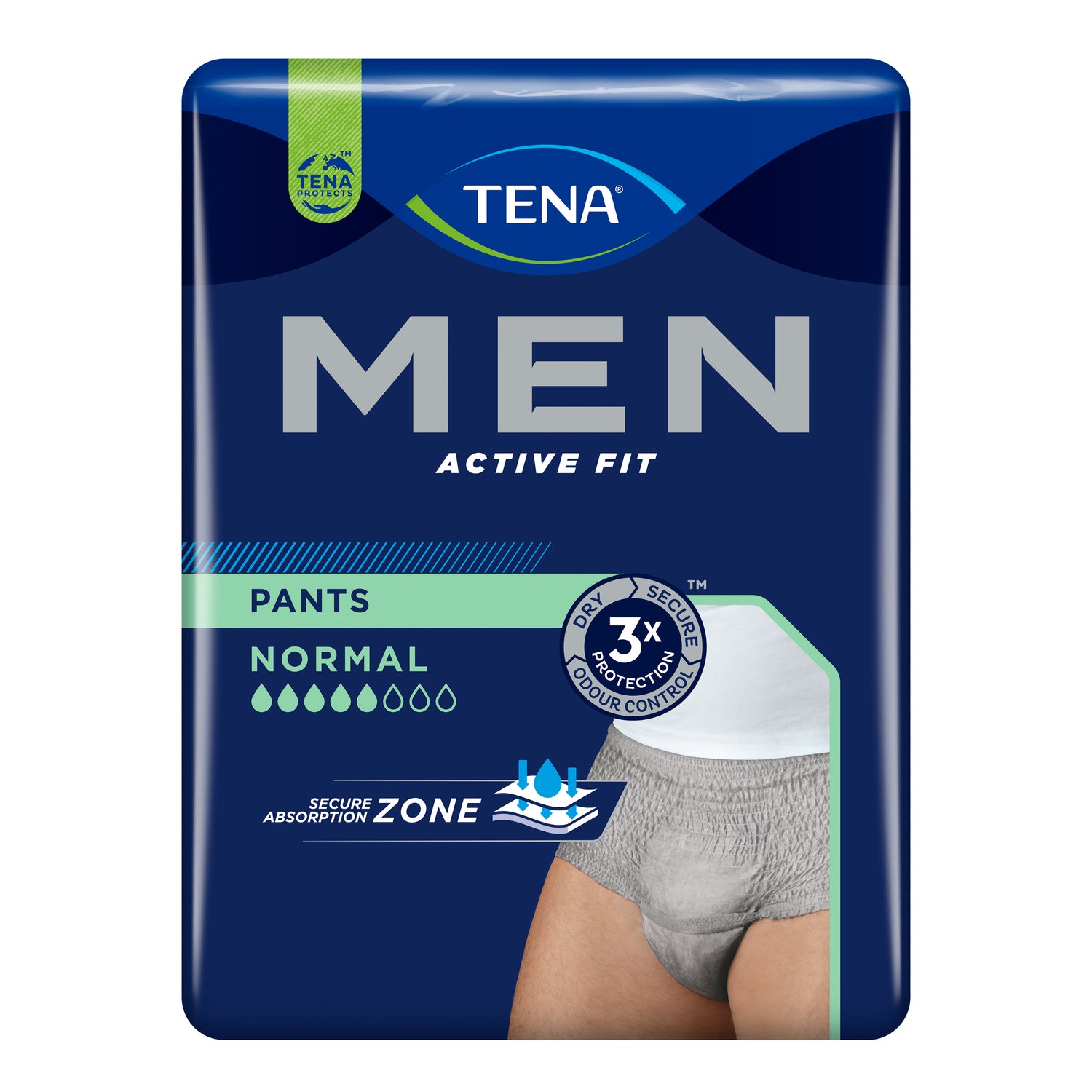 Tena Men Active Fit Pants Normal Grey L/XL - Mutandine Assorbenti Da Uomo 8 Pezzi