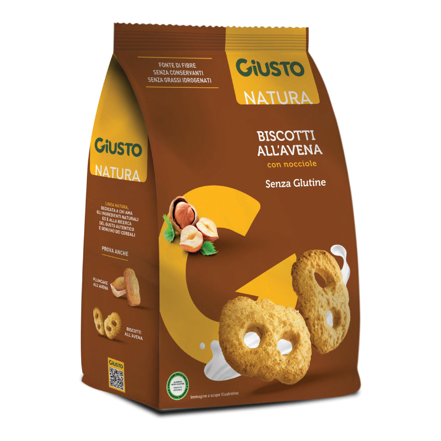 GIUSTO S/G BISCOTTI AVENA NOCC  