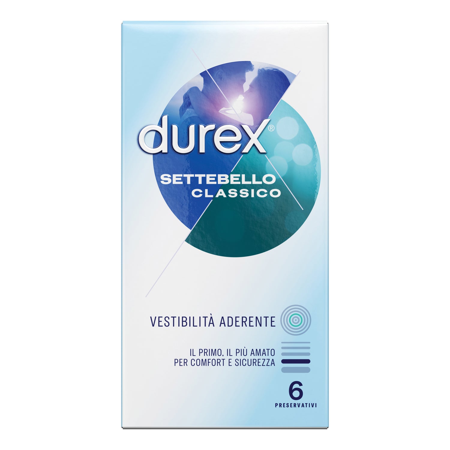 Durex Settebello Classico | Preservativi Vestibilità Aderente | 6 Profilattici
