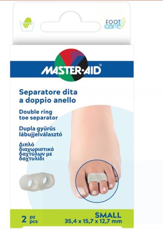 Master Aid Foot Care Separatore Dita A Doppio Anello Taglia Small 2 Pezzi