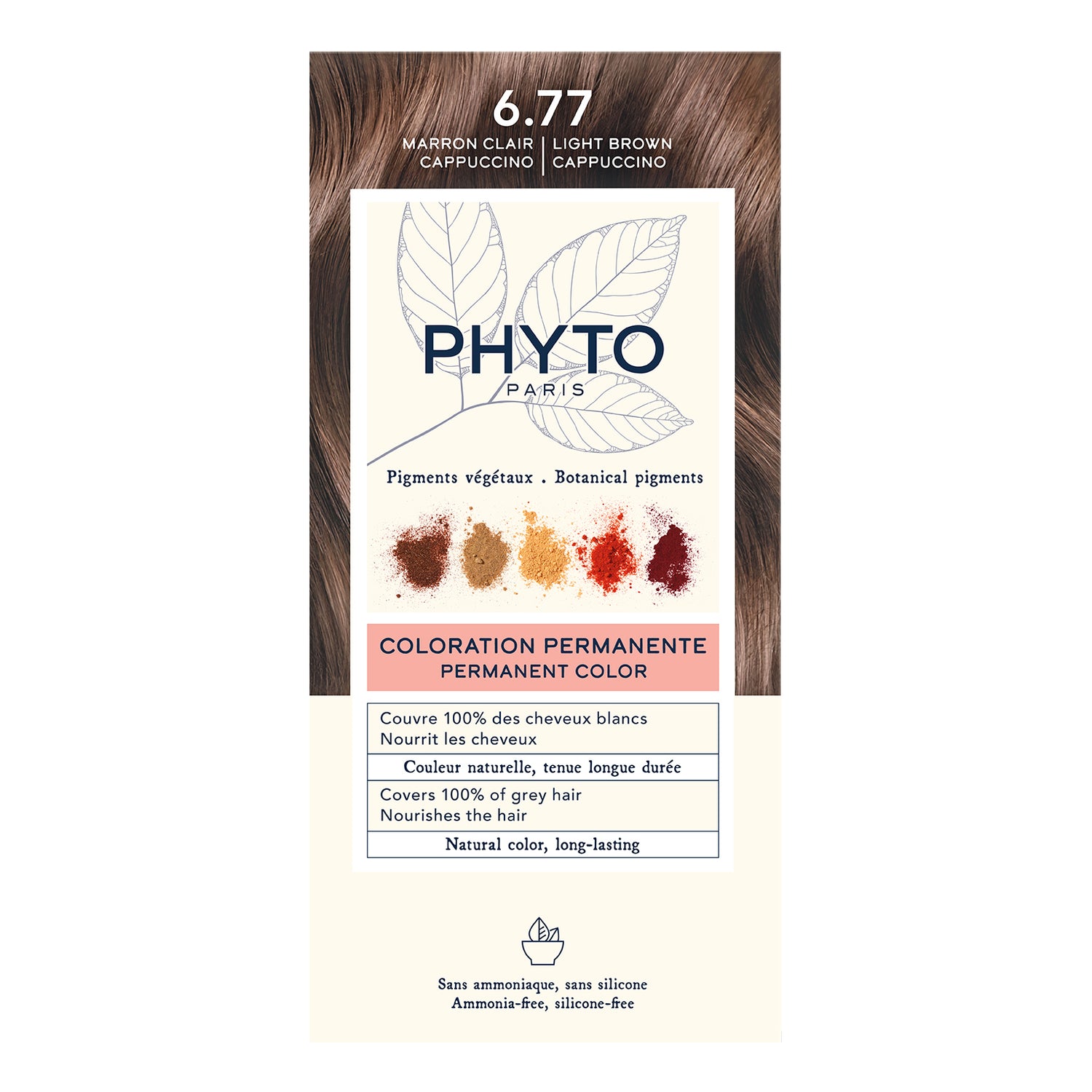 Phyto Phytocolor Kit Colorazione Permanente Capelli N.6,77 Marrone Chiaro Cappuccino