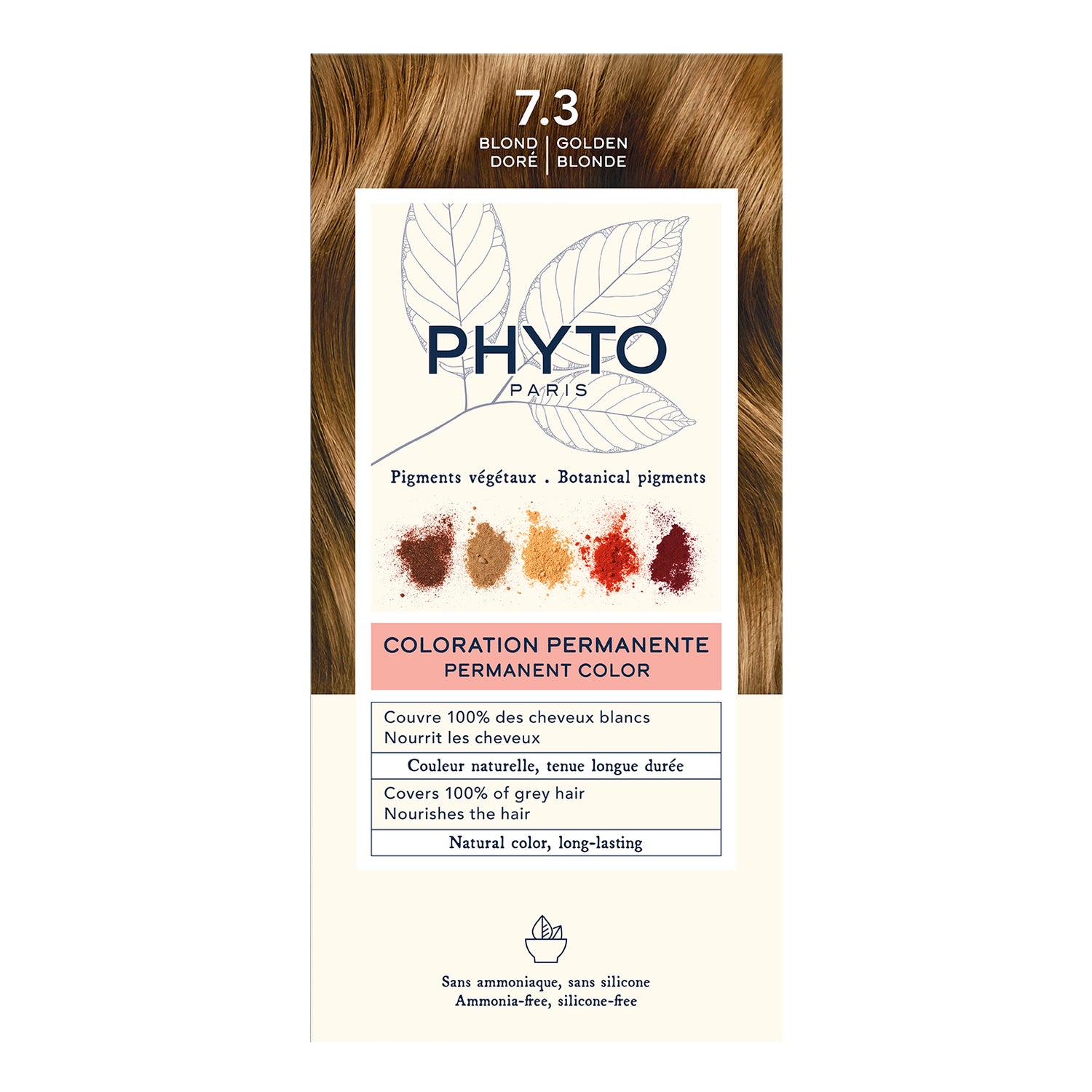 Phyto Phytocolor Kit Colorazione Permanente Capelli N.7,3 Biondo Dorato