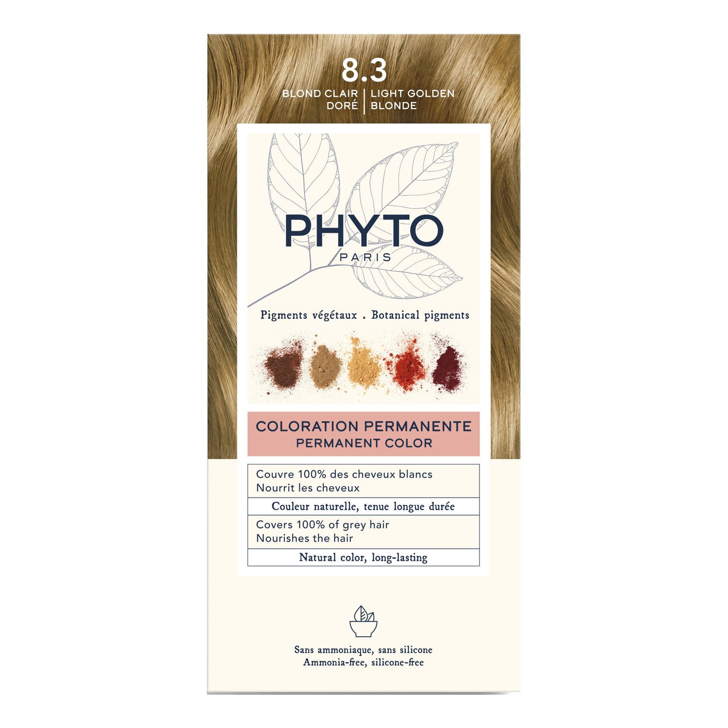 Phyto Phytocolor Kit Colorazione Permanente Capelli N.8,3 Biondo Chiaro Dorato