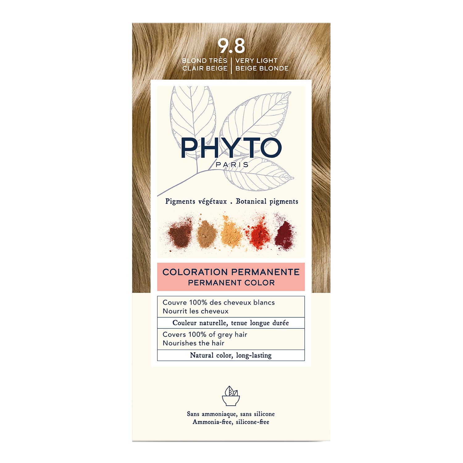 Phyto Phytocolor Kit Colorazione Permanente Capelli N.9,8 Biondo Chiarissimo Cenere
