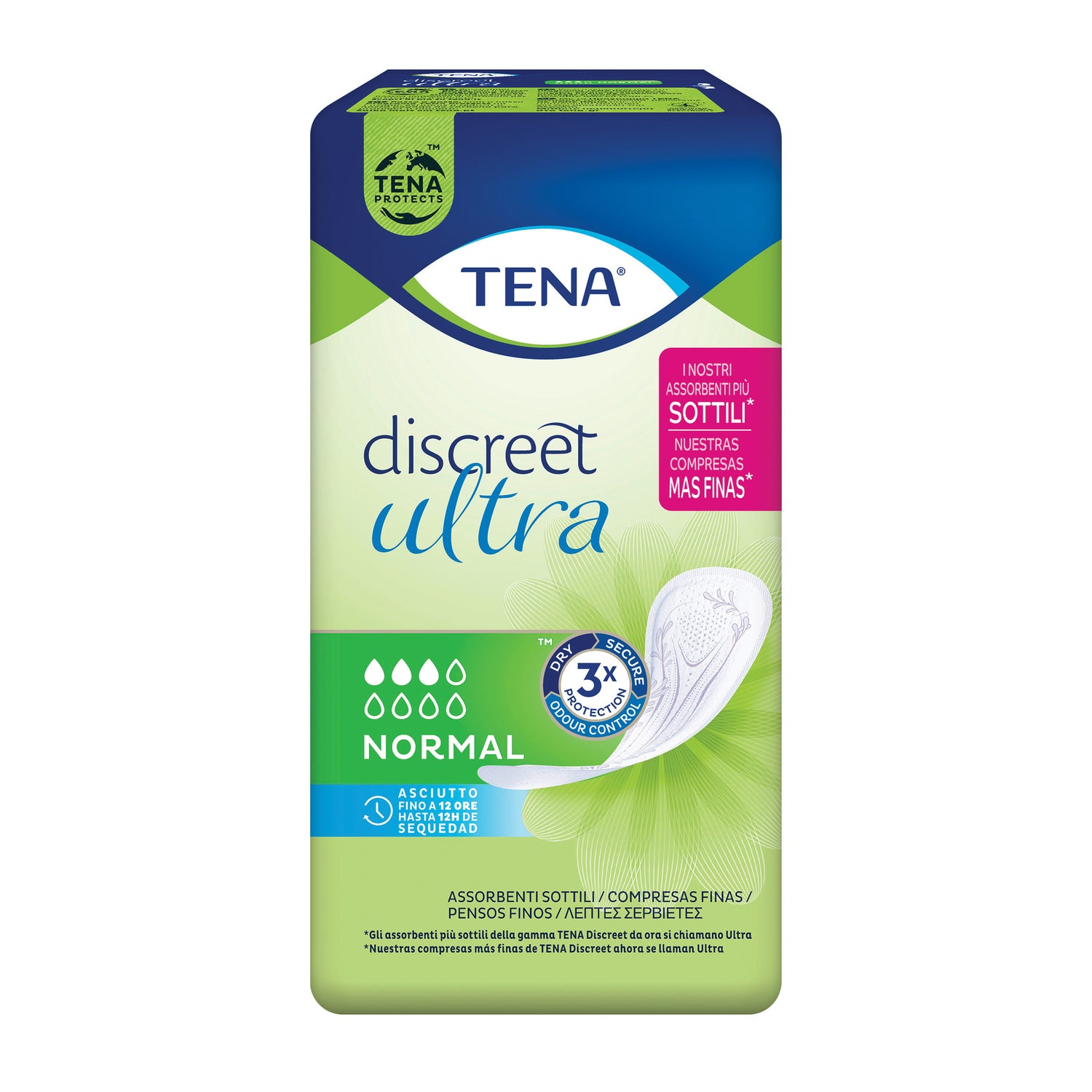 Tena Discreet Ultra Normal - Assorbenti Incontinenza Moderata 16 Pezzi