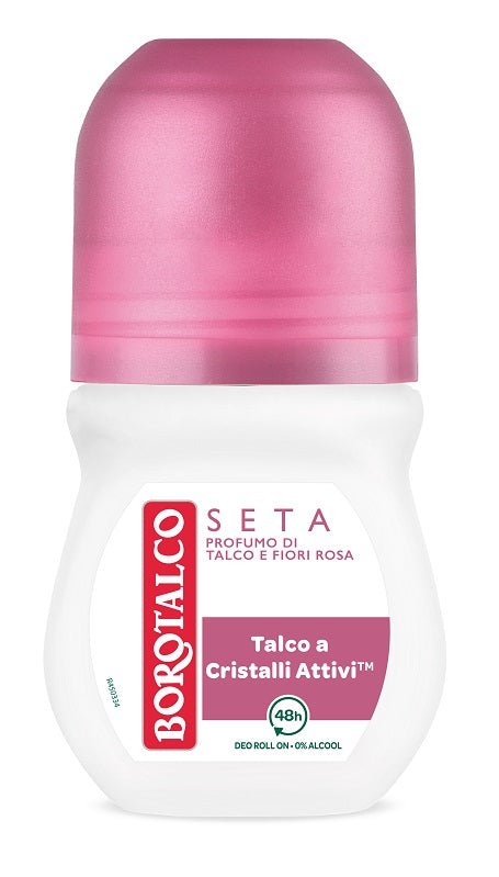Borotalco Deodorante Roll-On Seta Profumo Talco E Fiori Di Rosa 48h 50ml